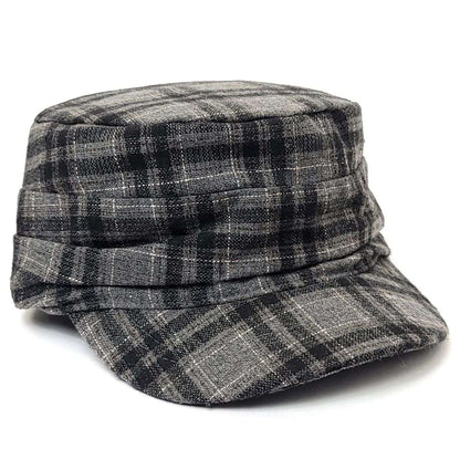 Cadet Cap -17072, Plaid with Folds, Multi-Coloured