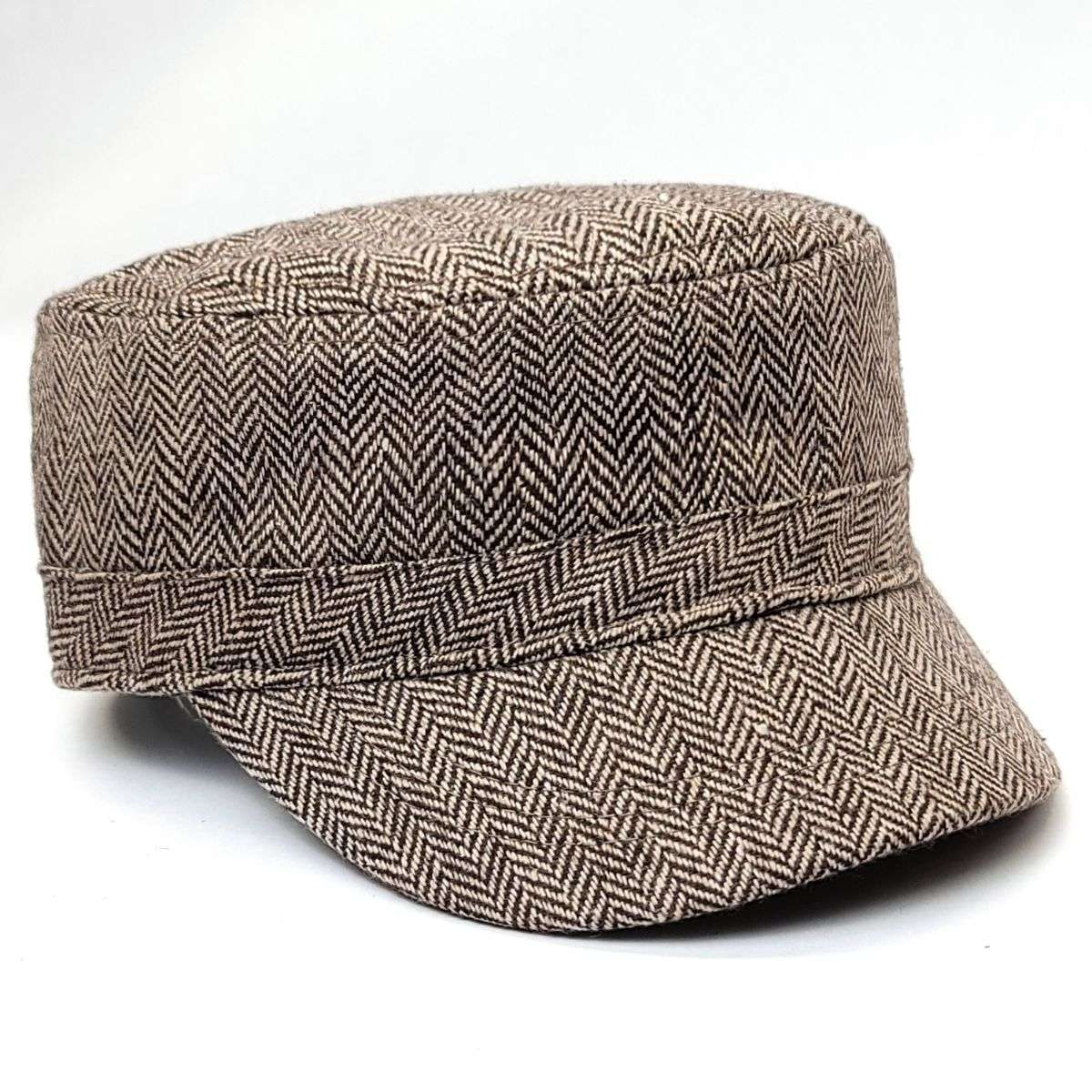 Cadet Cap - Herringbone 9693, Dark Brown & Brown, Velcro