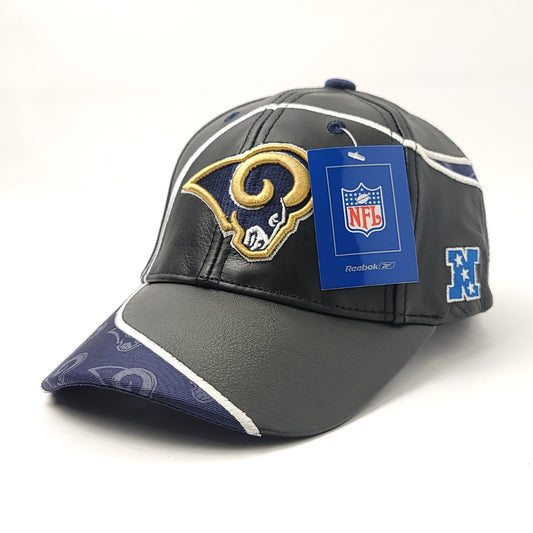 NFL Rams Cap - Leather, Black, Adjustable