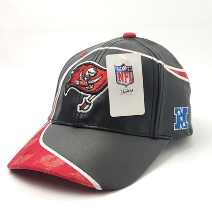 Tampa Bay Buccaneers Cap - Leather, Black, Adjustable