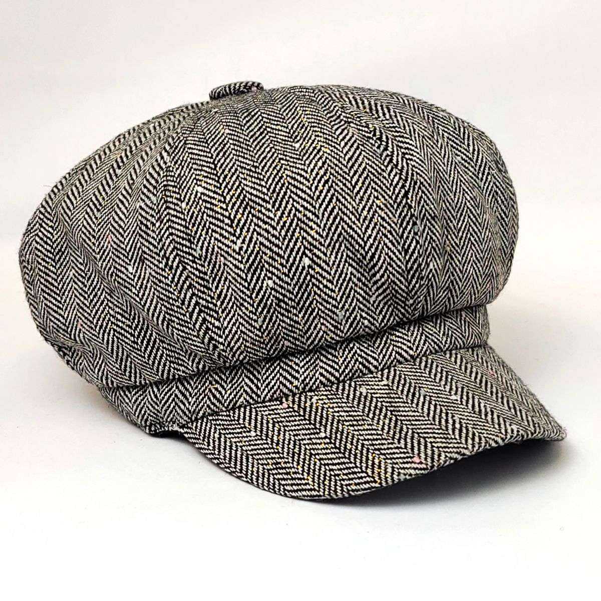 Newsboy Hat - Herringbone, Glitter, Multi-Coloured