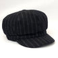 Newsboy Hat - Stripes, Brown & Black