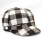 Newsboy Hat - Plaid Pattern, Brown & Black