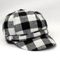 Newsboy Hat - Plaid Pattern, Brown & Black