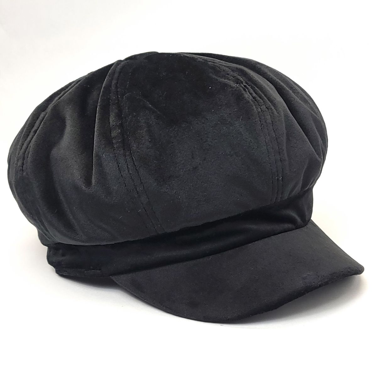 Newsboy Hat - Velvet, Black