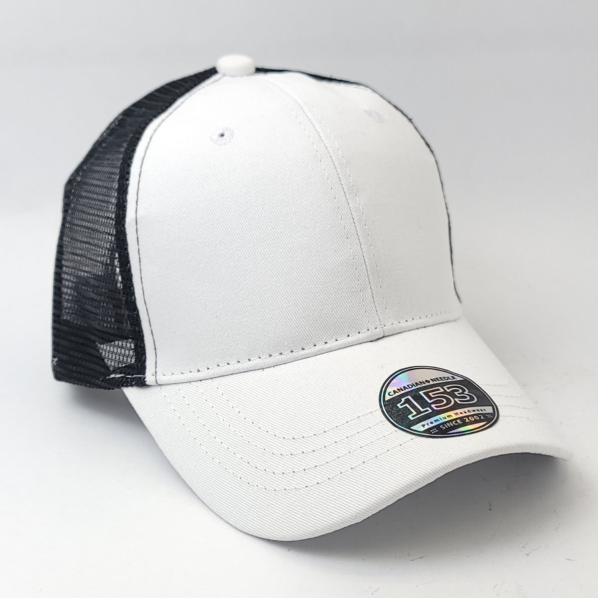 Trucker Cap - 153, Cotton Structured,  Black Mesh, Adjustable