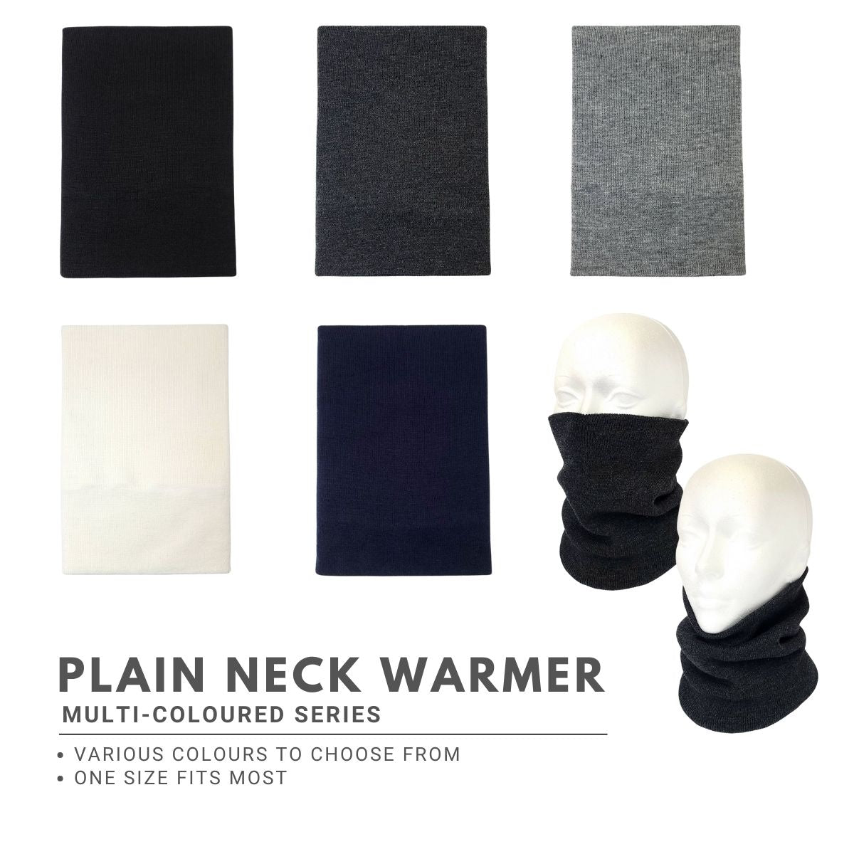 Plain Neck Warmer - Multi-Coloured [2.75/pc], [$30.00/dz]