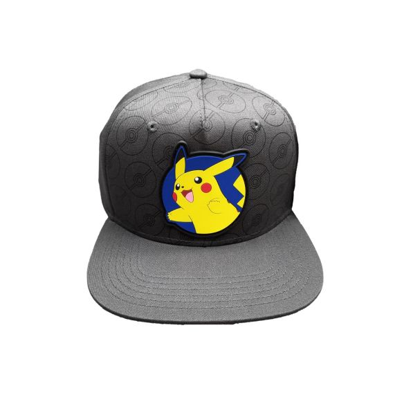 Youth - Pokemon, Rubber Pikachu Emblem Pokeball Snapback, VCPOK