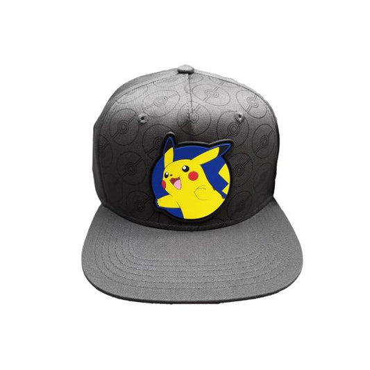 Youth - Pokemon, Rubber Pikachu Emblem Pokeball Snapback, VCPOK