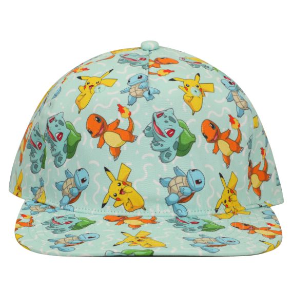 Pokemon Starter Characters Collage Snapback Hat, H6POK