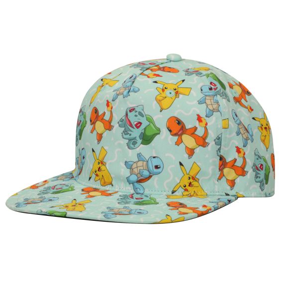 Pokemon Starter Characters Collage Snapback Hat, H6POK