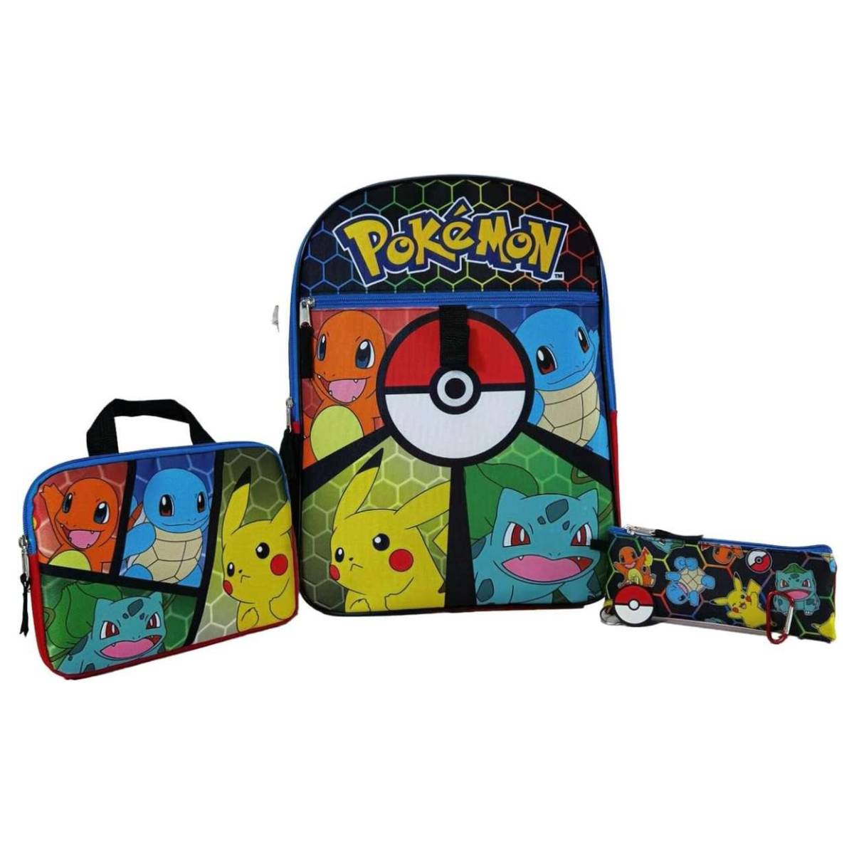 Pokémon 18" Backpack and Lunch Bag 5 Piece Set, KPOK