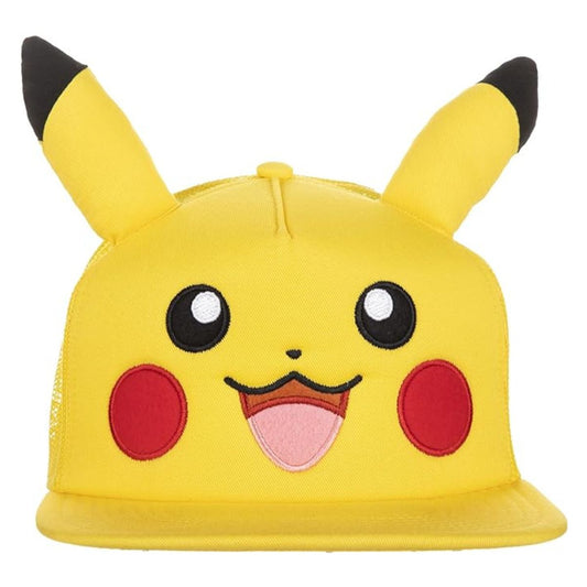 Pokemon Pikachu Big Face Smiling Snapback Trucker cap, 6WBTM