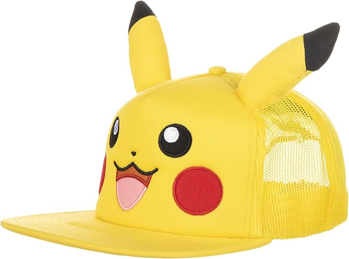 Pokemon Pikachu Big Face Smiling Snapback Trucker cap, 6WBTM