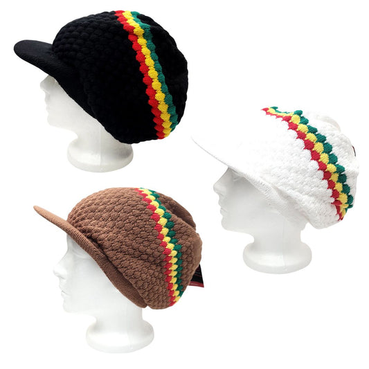 RASTA Knitted Visor Beanie- RV0005, Cotton, OSFA
