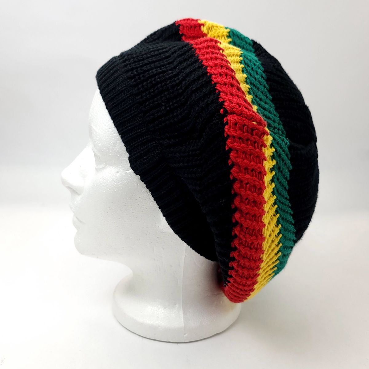 RASTA Knitted Visor Beanie- R0005, Cotton, Black-GYR OSFA