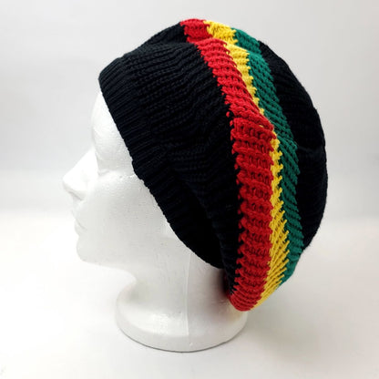 RASTA Knitted Visor Beanie- R0005, Cotton, Black-GYR OSFA