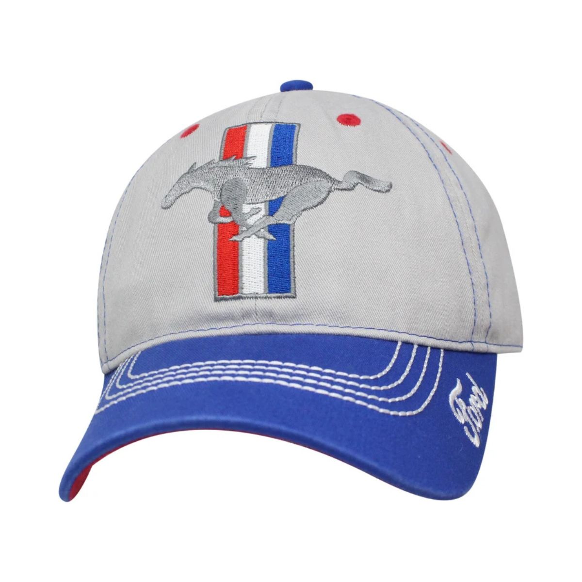 Auto Cap - Ford Mustang, SCOCAP8, Grey & Royal, Adjustable