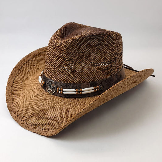Natural Straw Cowboy Hat - ST043BR, Brown