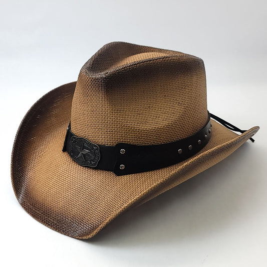Natural Straw Cowboy Hat - ST125BR, Brown