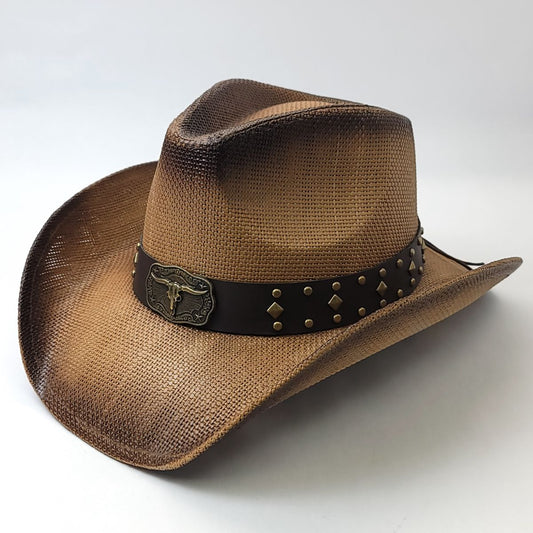 Natural Straw Cowboy Hat - ST126BR, Brown