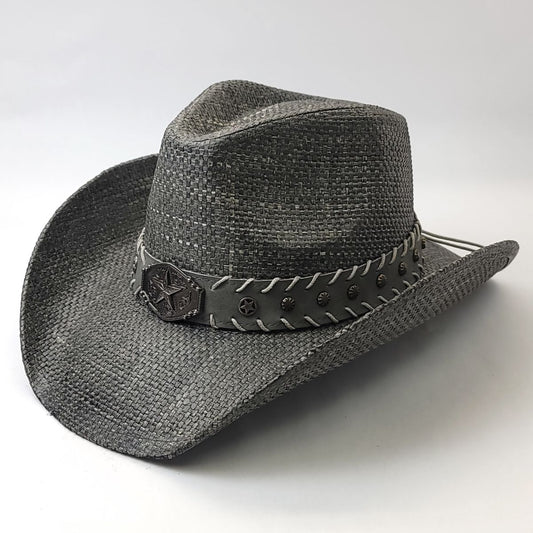 Natural Straw Cowboy Hat - ST161GY, Grey