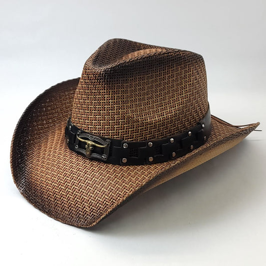 Natural Straw Cowboy Hat - ST166BR, Brown