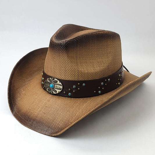 Natural Straw Cowboy Hat - ST177BR, Brown