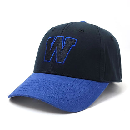 Winnipeg Blue Bombers - Basic, Black & Royal 2 Tone, Adjustable Velcro Closure, BSBK2T