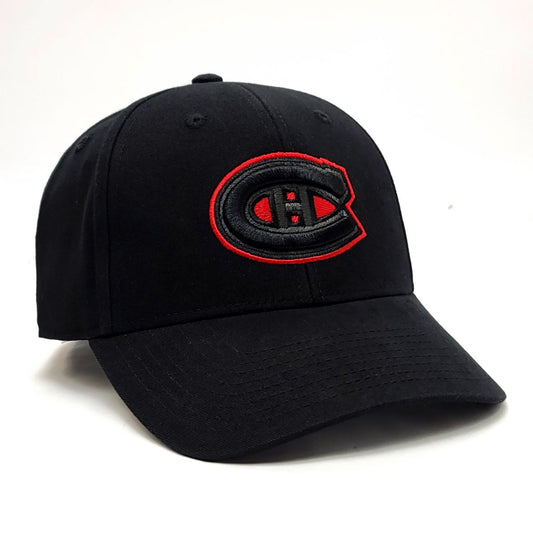 Montreal Canadiens Cap - BBBSBK, Black, Adjustable Velcro Closure