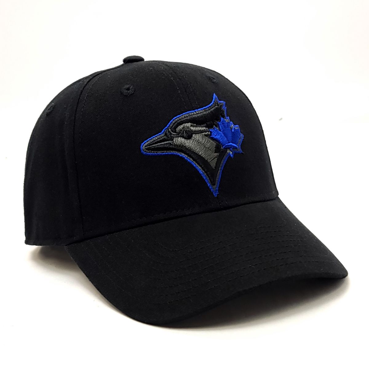 Toronto Blue Jays Cap - Black Ball Basic, Black, Adjustable Velcro Closure, BBBSBK