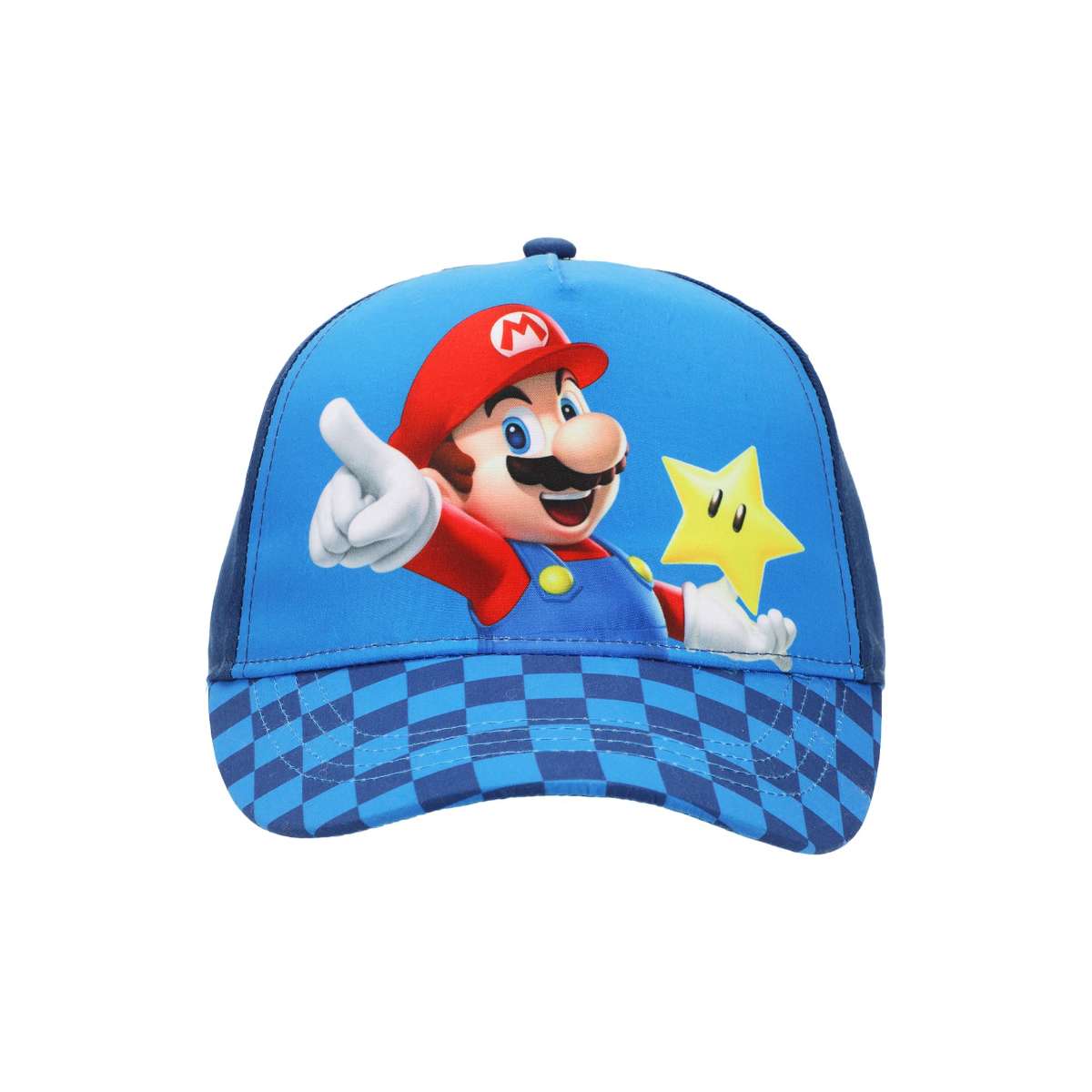 Youth, Super Mario Bros. Mario Star Checkered Kids Snapback Hat, YHSMB