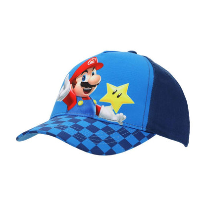 Youth, Super Mario Bros. Mario Star Checkered Kids Snapback Hat, YHSMB