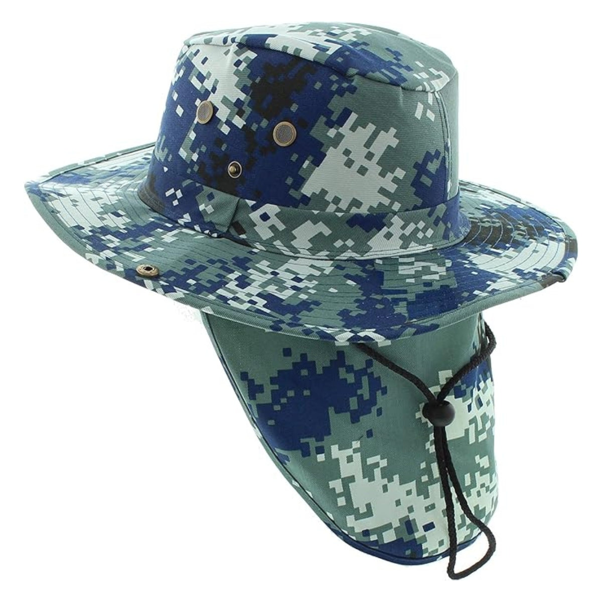 Safari Hat with Neck Cover, Solid, Various Colours & Sizes