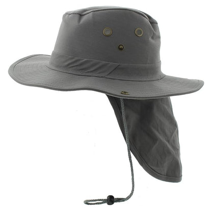 Safari Hat with Neck Cover, Solid, Various Colours & Sizes