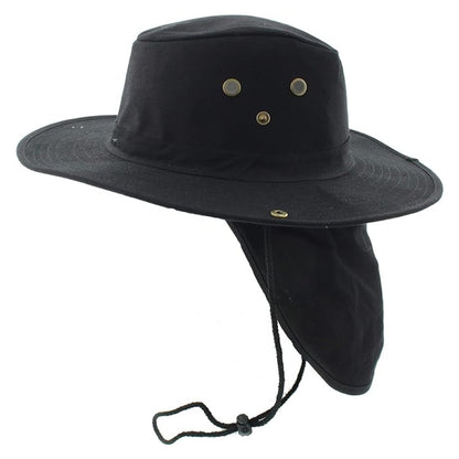 Safari Hat with Neck Cover, Solid, Various Colours & Sizes