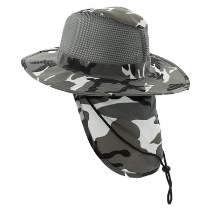 Safari Hat with Neck Cover, Mesh, Various Colours & Sizes