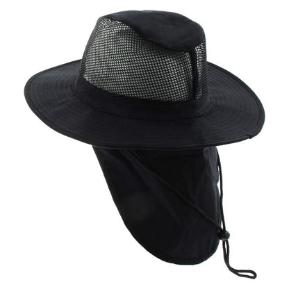 Safari Hat with Neck Cover, Mesh, Various Colours & Sizes