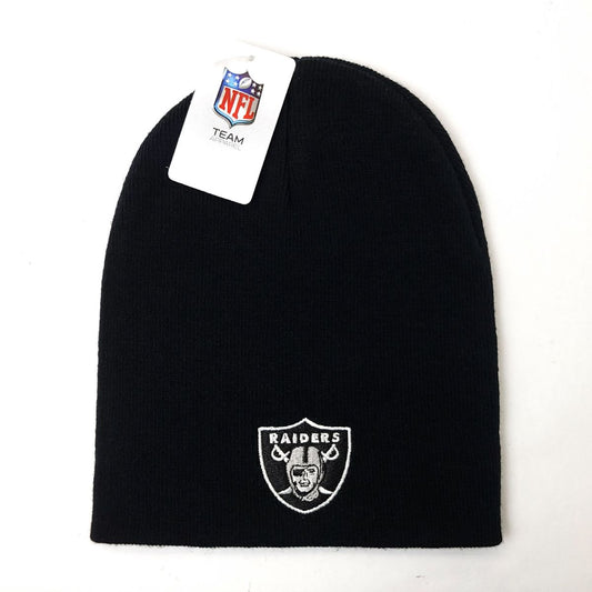 Las Vegas Raiders Knit Beanie - BS, No Cuff, Black