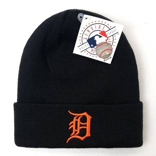 Detroit Tigers Knit Toque - BS, Cuff,  Black with Orange Logo