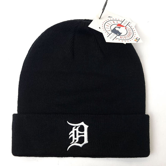 Detroit Tigers Knit Toque - BS, Cuff,  Black with White Logo