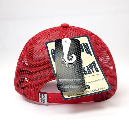 Detroit Red Wings Cap - SF, Khaki/Red Mesh, Snapback