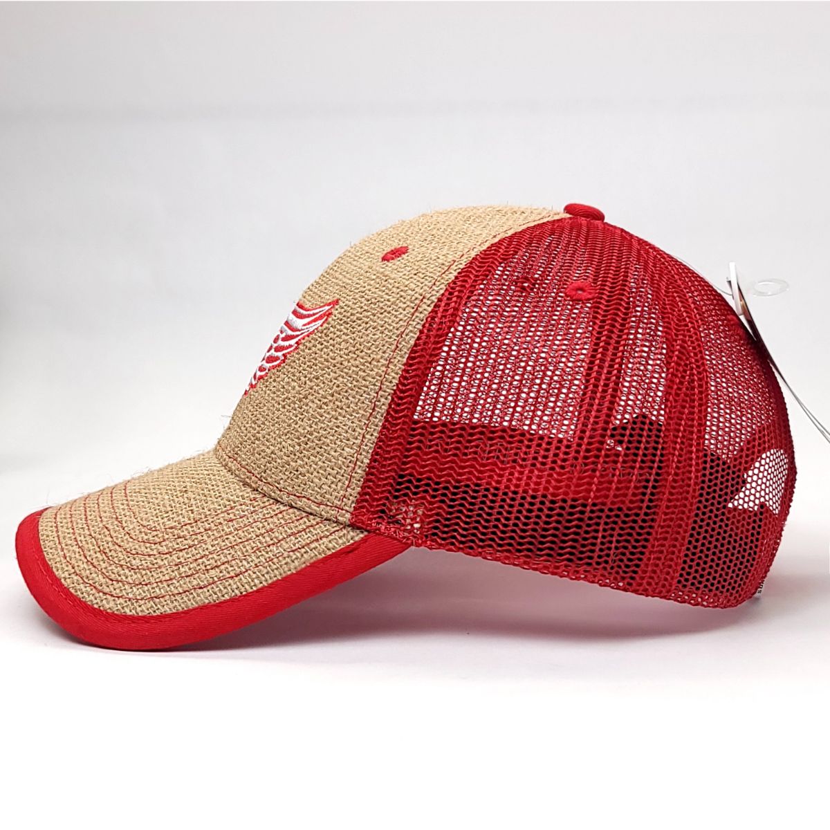 Detroit Red Wings Cap - SF, Khaki/Red Mesh, Snapback