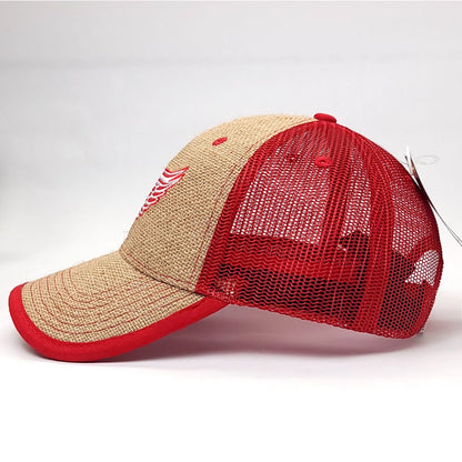 Detroit Red Wings Cap - SF, Khaki/Red Mesh, Snapback