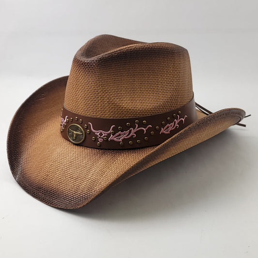Natural Straw Cowboy Hat - ST123BR, Brown