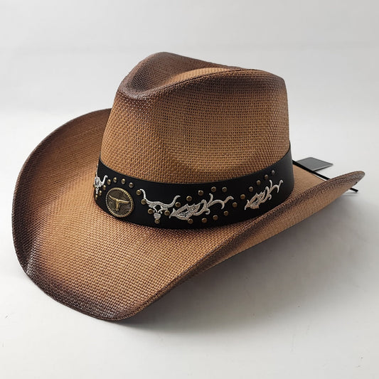 Natural Straw Cowboy Hat - ST122BR, Brown