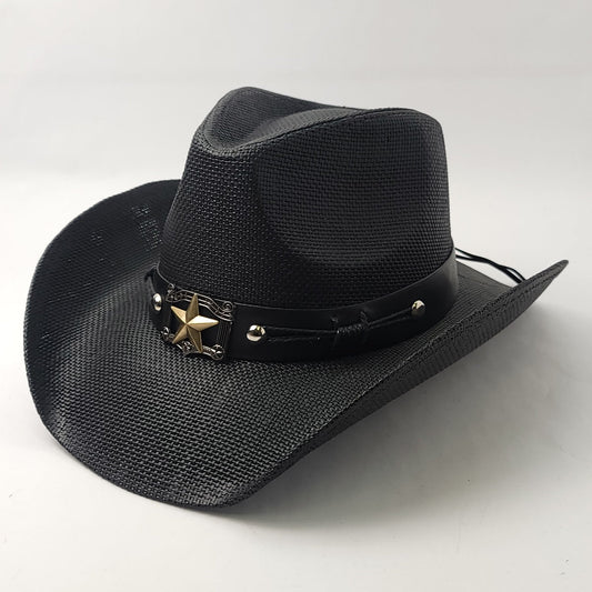 Natural Straw Cowboy Hat - ST116BK, Black