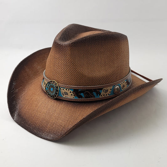 Natural Straw Cowboy Hat - ST118BR, Brown