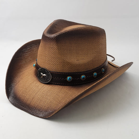 Natural Straw Cowboy Hat - ST097BR, Brown