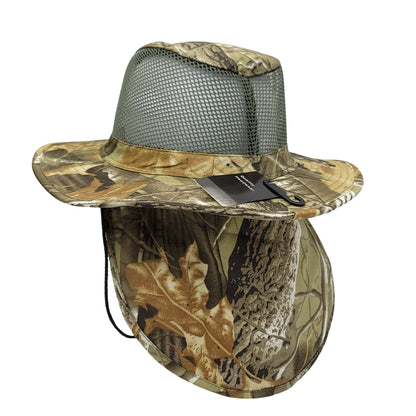 Safari Hat with Neck Cover, Mesh, Various Colours & Sizes